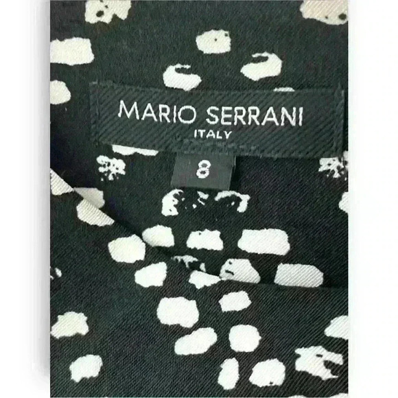 Mario Serrani Italy - Size 8 Women’s Midi Geometric Black White Dress - Picture 3 of 6